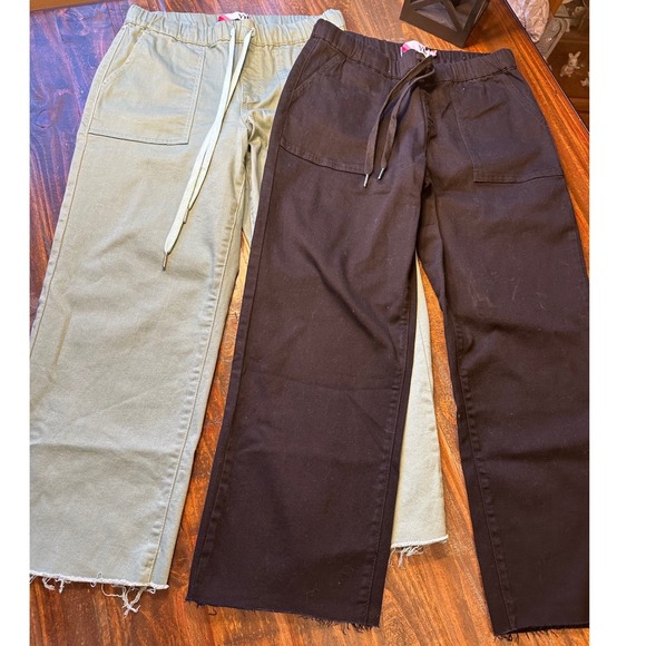 YMI Pants - YMI Womens High Rise Wide Leg Utility Pants Bundle‎ Sage Green Black Small Set 2